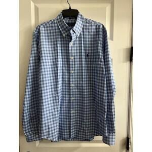 Ralph Lauren Shirt Men’s Sz XL Blue Plaid Classic Fit Pony Preppy 100% Cotton